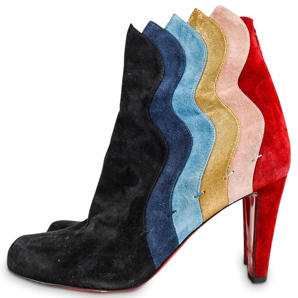 Christian Louboutin Wavy 95 paneled suede SZ 37.5